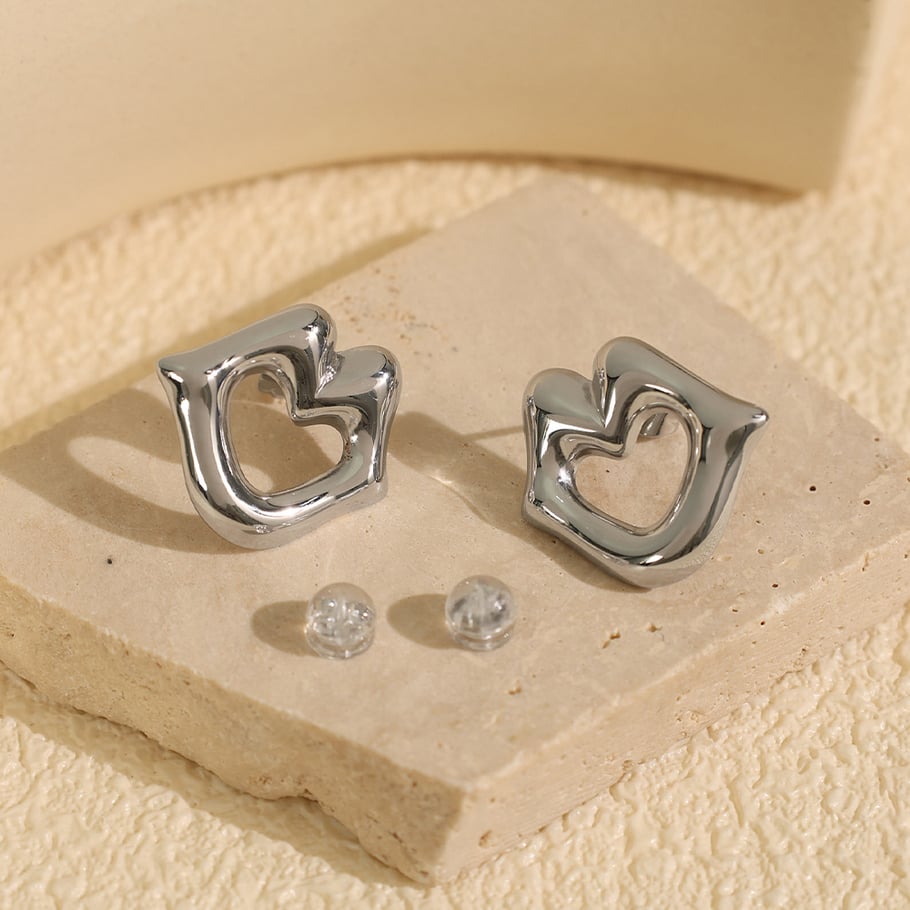 1 pair simple series simple geometric stainless steel  gold plated women stud earrings 
